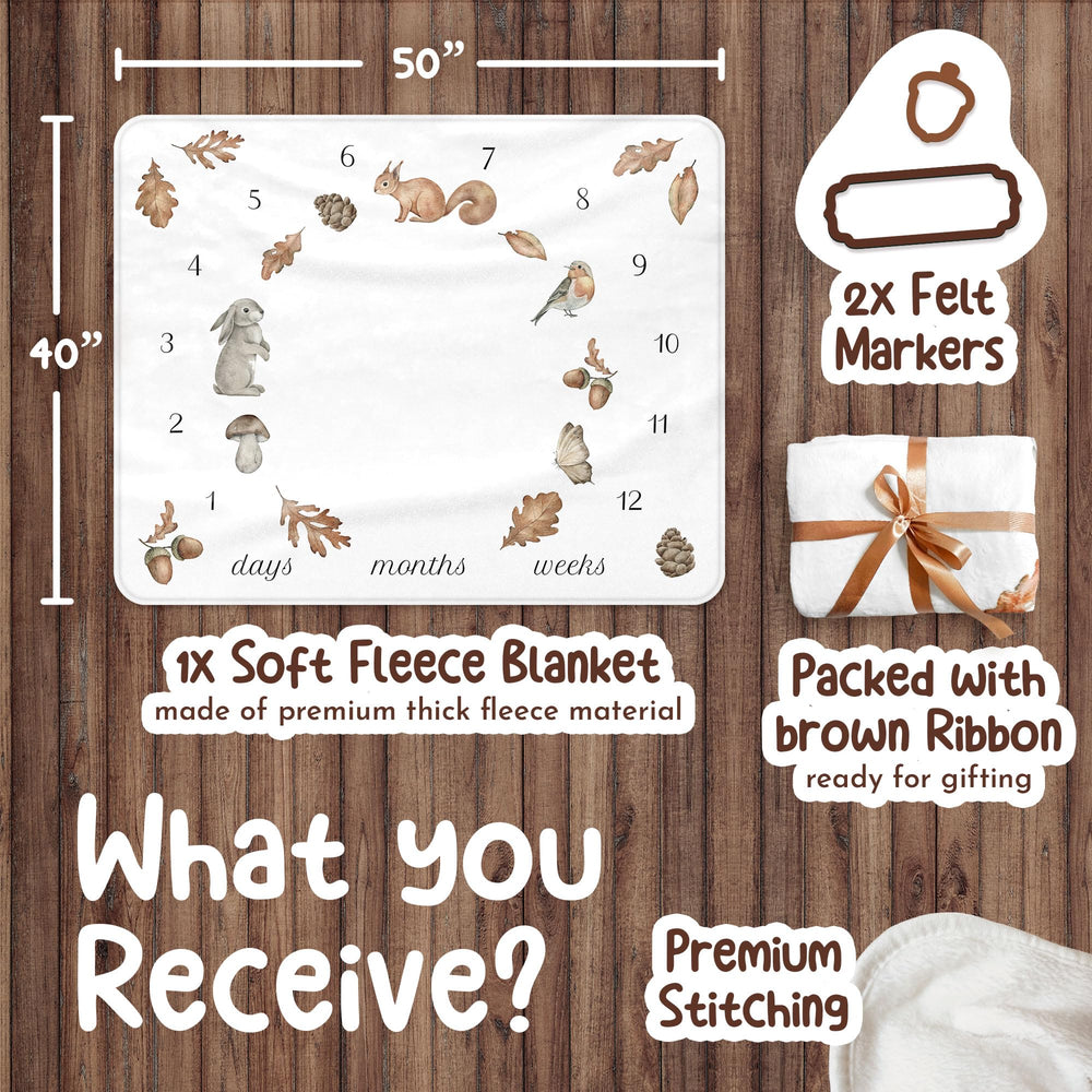 Avenlo milestone blanket acorn-marker: rustic marker accent for milestone captions.