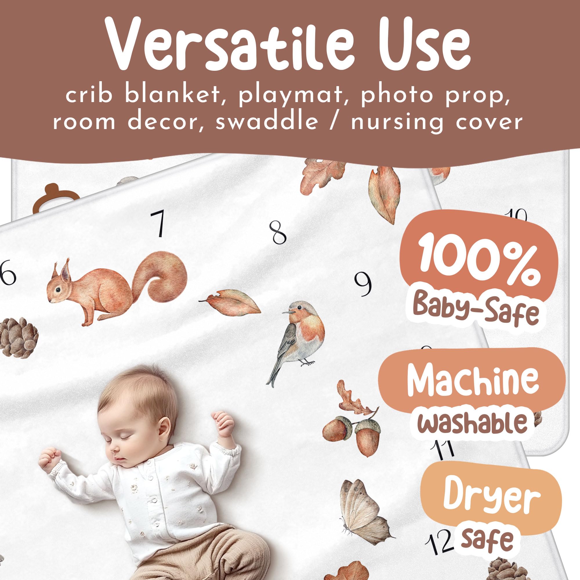 Avenlo milestone blanket soft-fleece: cozy surface for cuddles and photography.