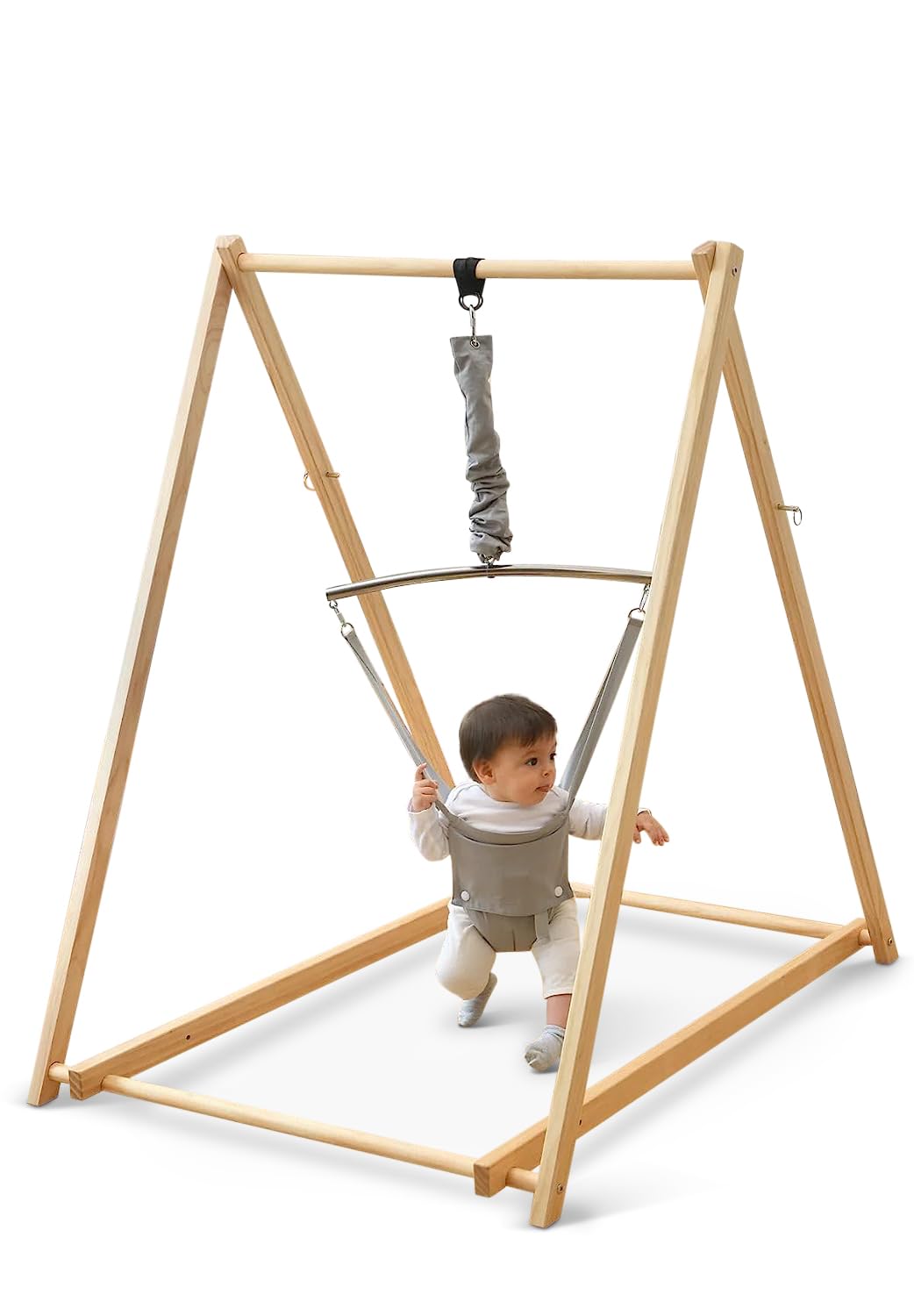 Folded compact design of the Avenlur Tulip Bouncer enables easy storage.