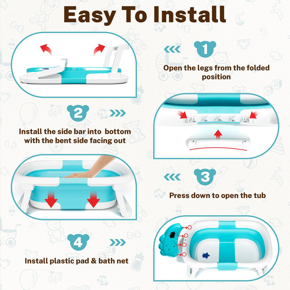 AVIDOR Baby Bathtub built-in thermometer helps gauge water temperature safely