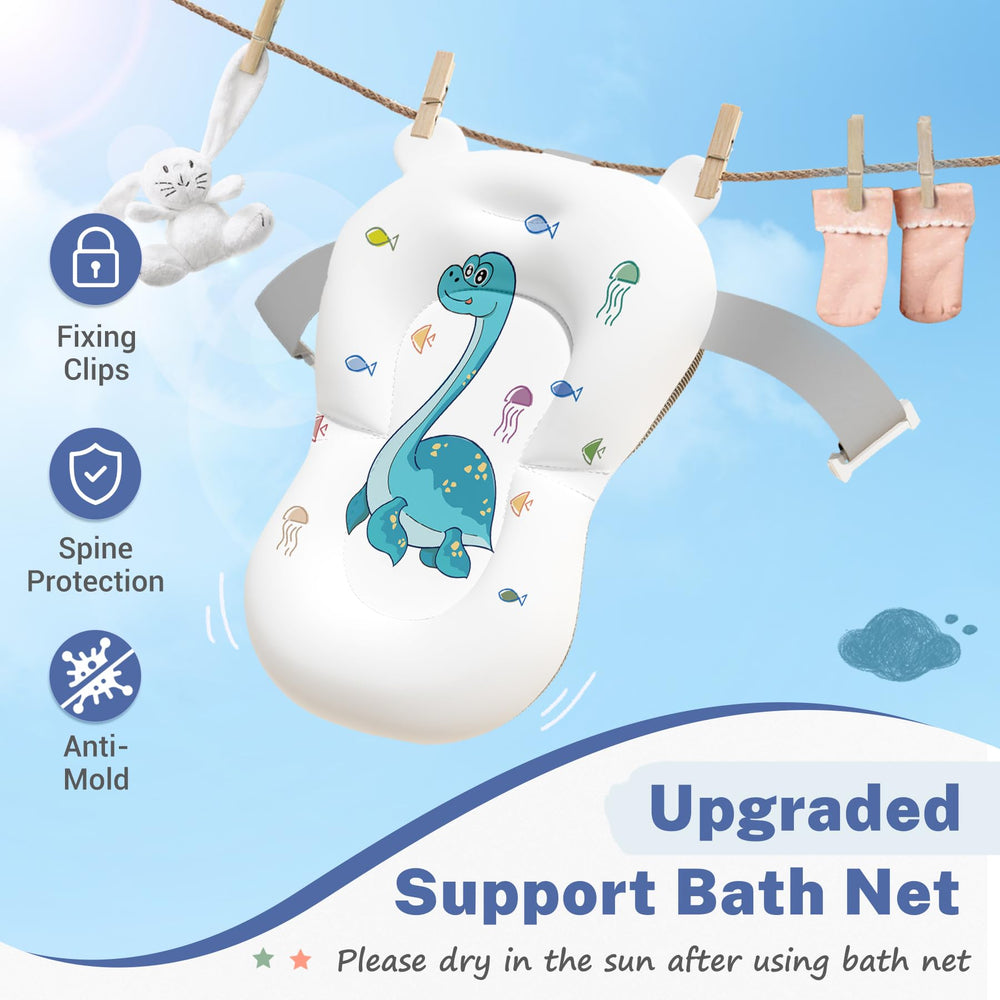 AVIDOR baby bathtub dinosaur-shape adds playful engagement during bath time.