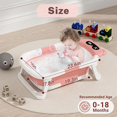 AVIDOR Baby Bathtub folded for compact storage beside sink