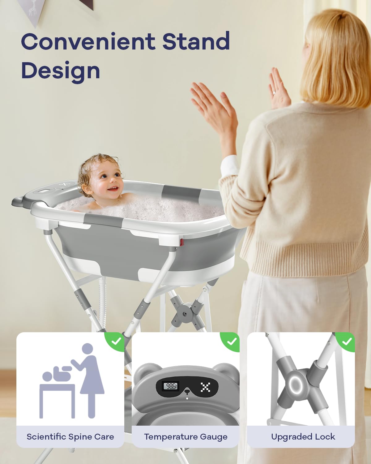 AVIDOR baby bathtub newborn position highlights comfortable early baths