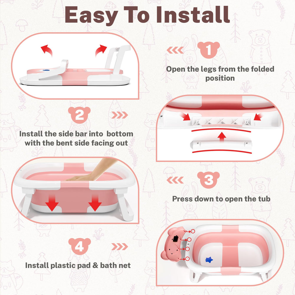 AVIDOR Baby Bathtub no-slip hanging for secure drying and storage