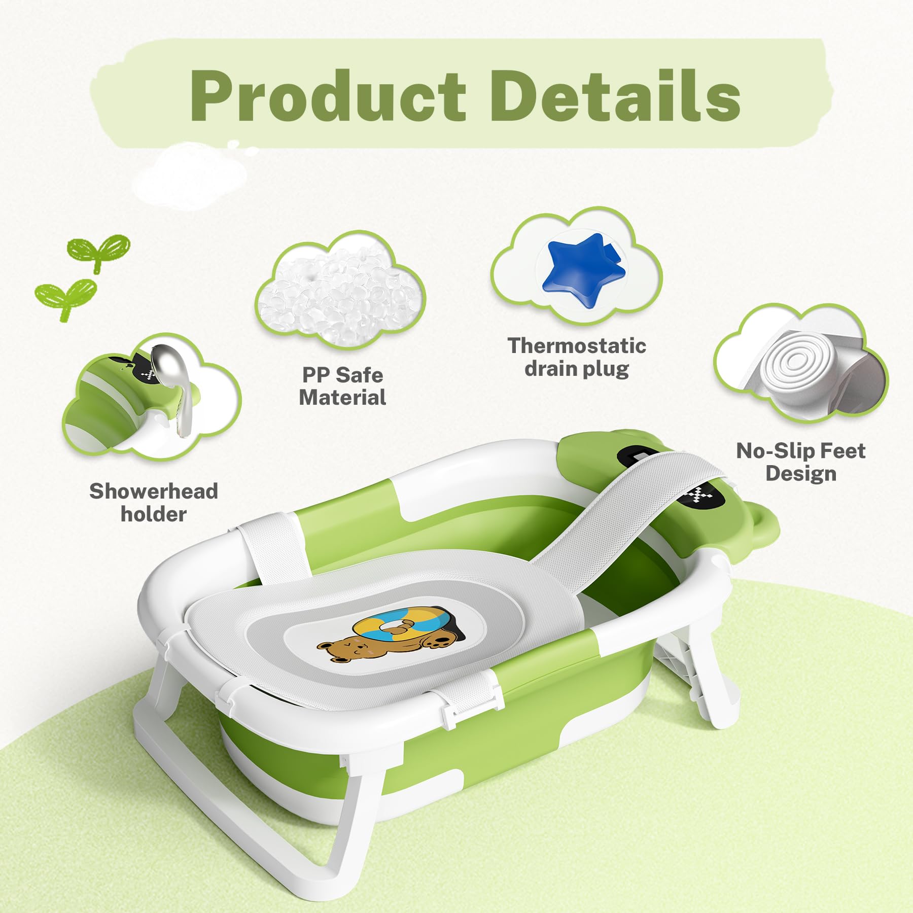 AVIDOR baby bathtub nonslip hanging feature helps secure the tub while drying after baths