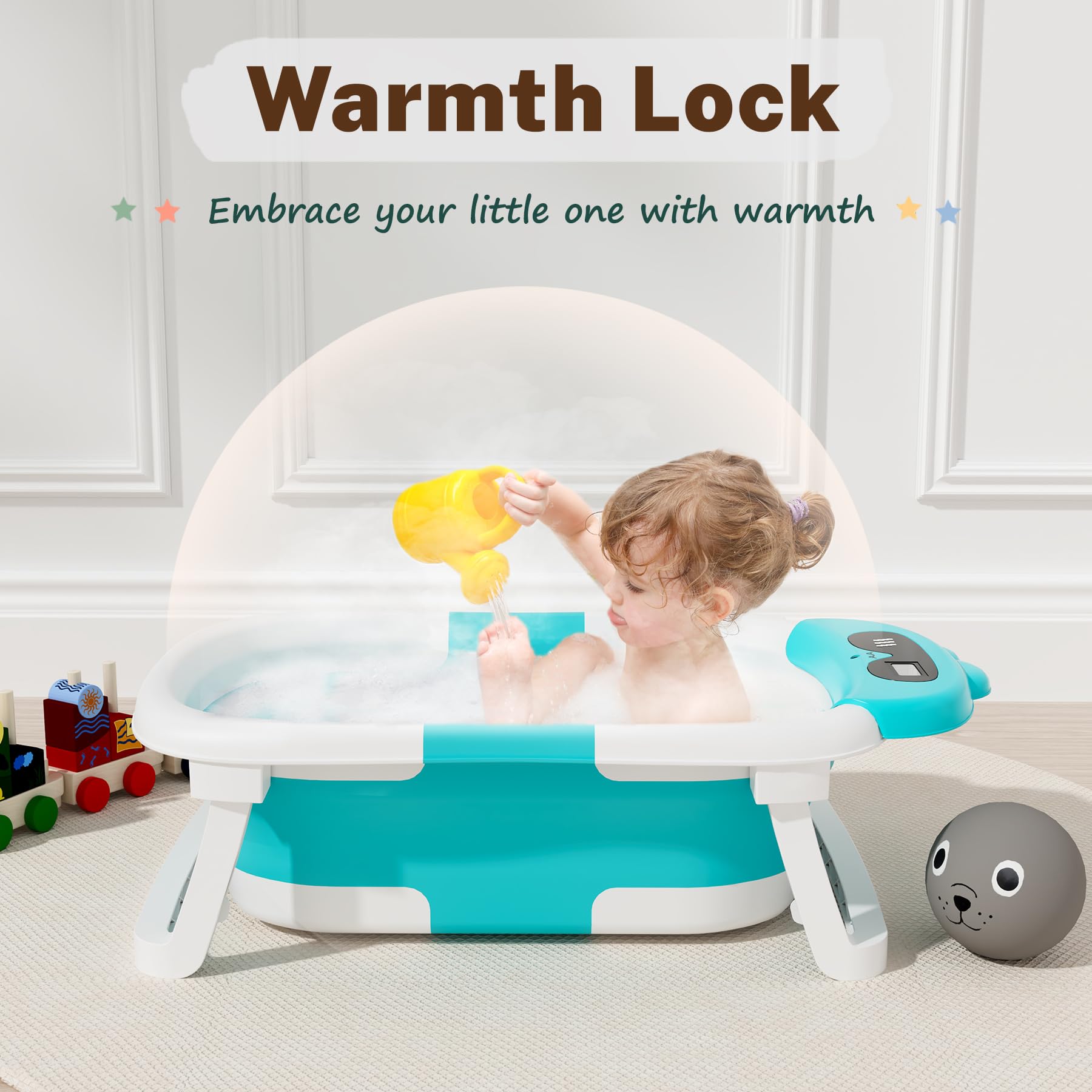 AVIDOR Baby Bathtub portable travel design makes baths easier on trips