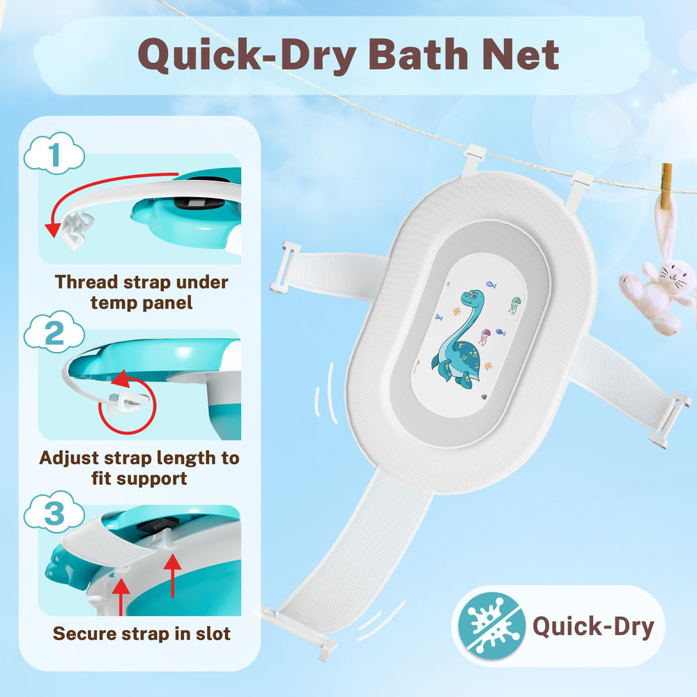 AVIDOR Baby Bathtub soft bath net supports newborn comfort and air drying