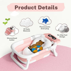 AVIDOR Baby Bathtub with soft cushion interior for cozy bath support