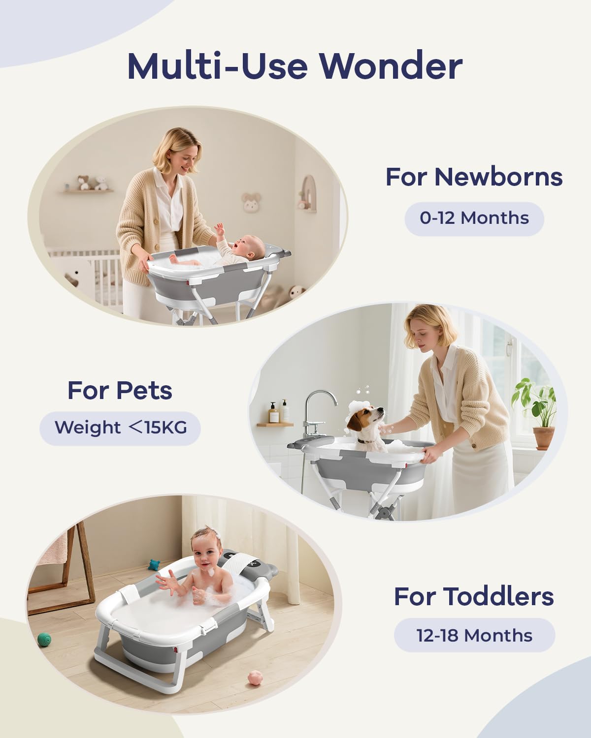 AVIDOR baby bathtub stable base provides trusted support during bath time
