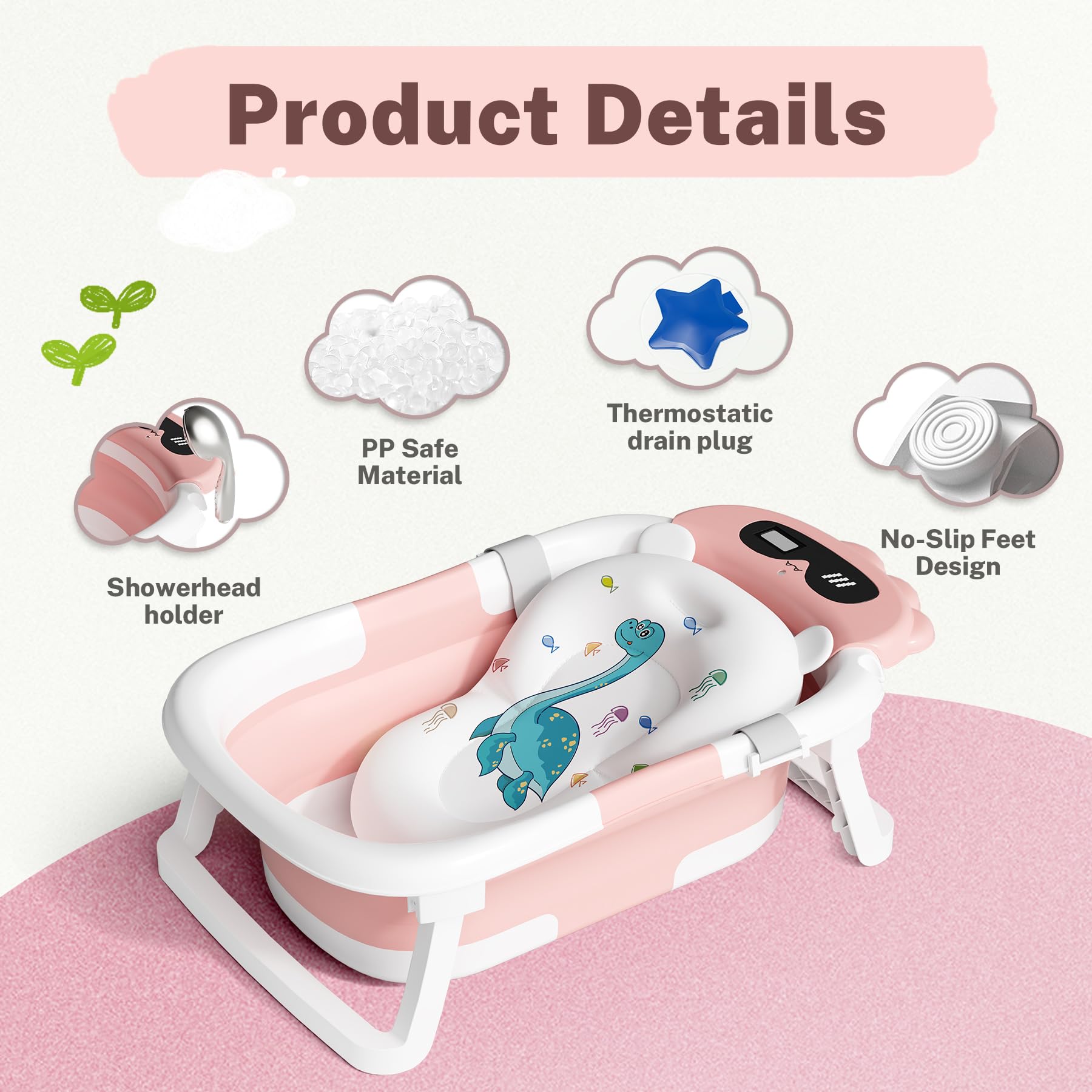 AVIDOR baby bathtub travel-compact supports easy on-the-go baths.