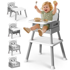AVIDOR baby highchair 6in1 usage shows growing meal setup