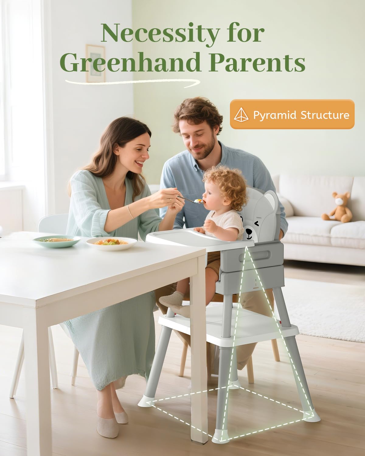 AVIDOR baby highchair removable tray simplifies cleanup during quick meals