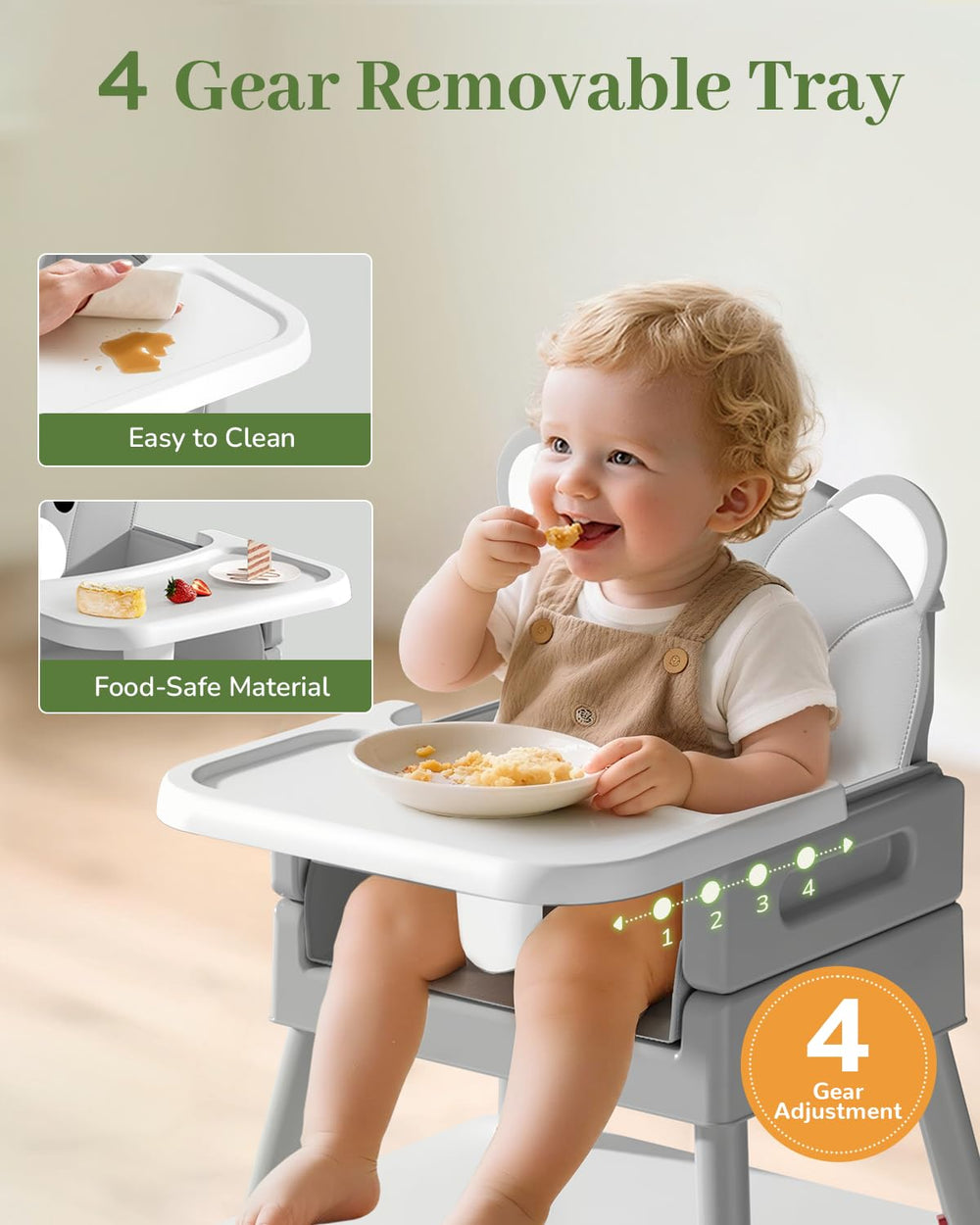 AVIDOR bear cushion seat provides cozy comfort for little diners