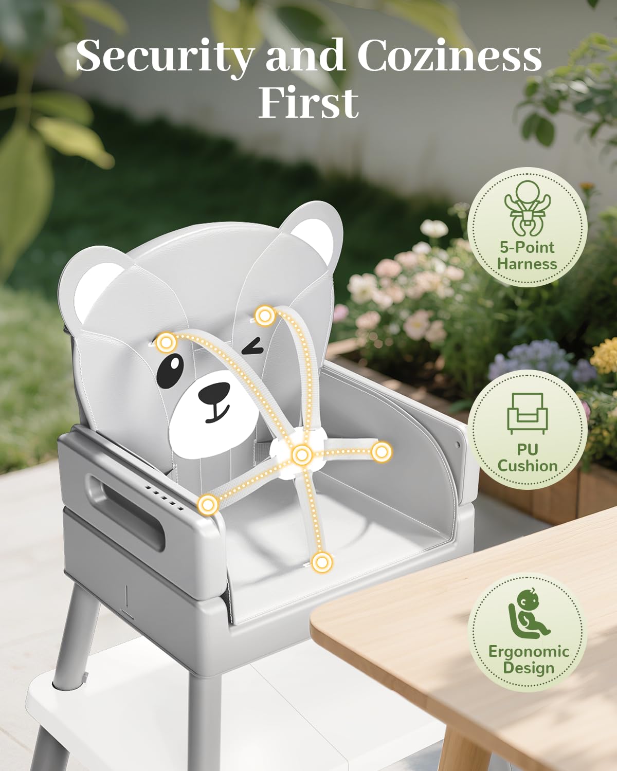 AVIDOR highchair materials are wipeable and BPA-free for peace of mind