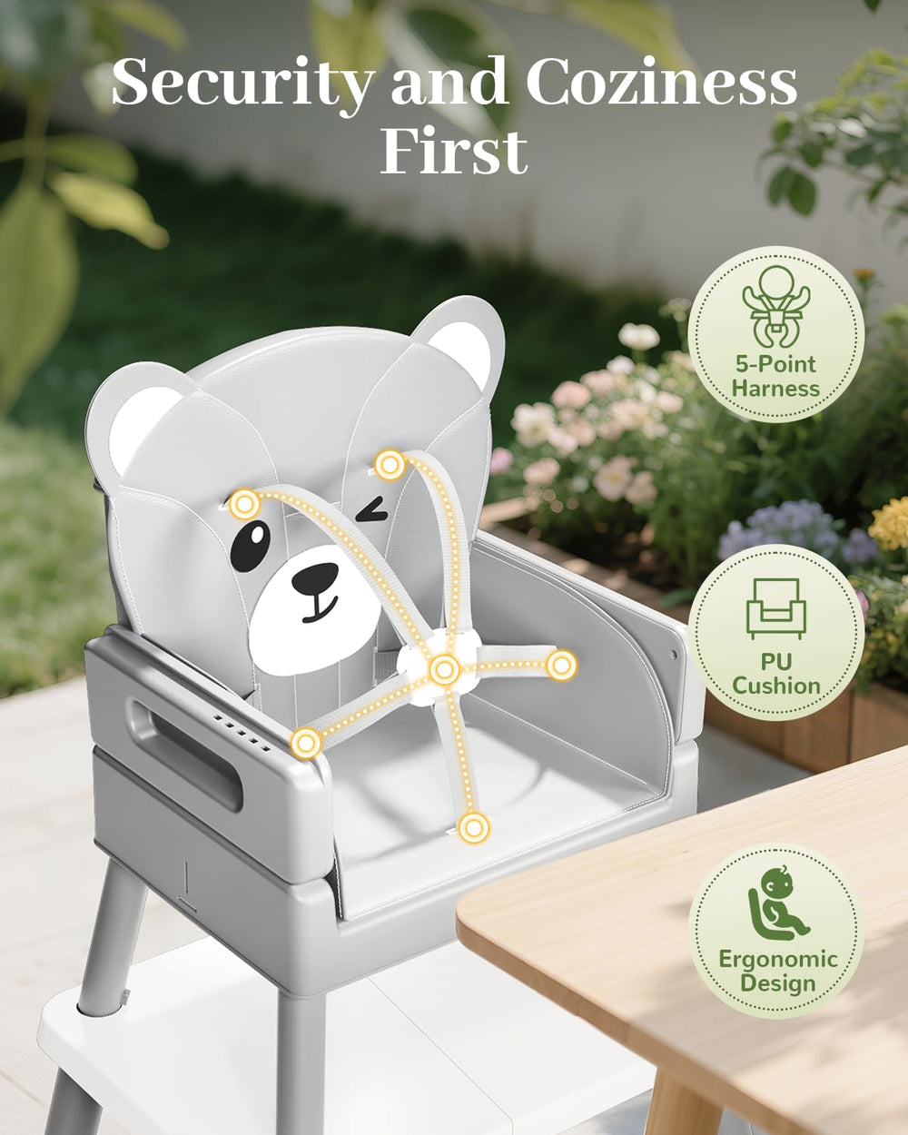 AVIDOR highchair materials are wipeable and BPA-free for peace of mind