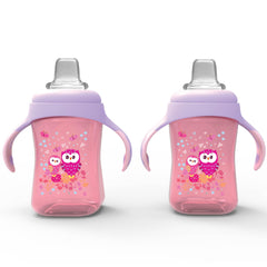 Avima Baby 10 oz spill-proof sippy cup with interchangeable soft spout for mess-free meals.
