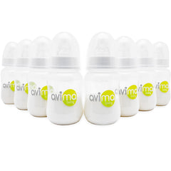 Avima 4oz slow-flow bottle with anti-colic valves for smoother feeds.