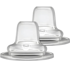 Avima baby silicone sippy spouts set2 closeup shows soft silicone for easy bottle-to-cup transition.