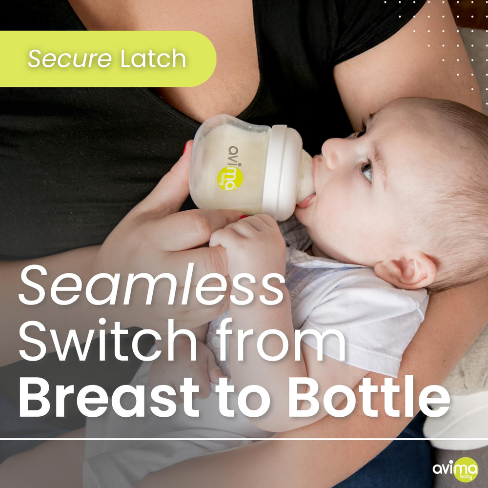 Avima interchangeable nipples across sizes for growing babies.