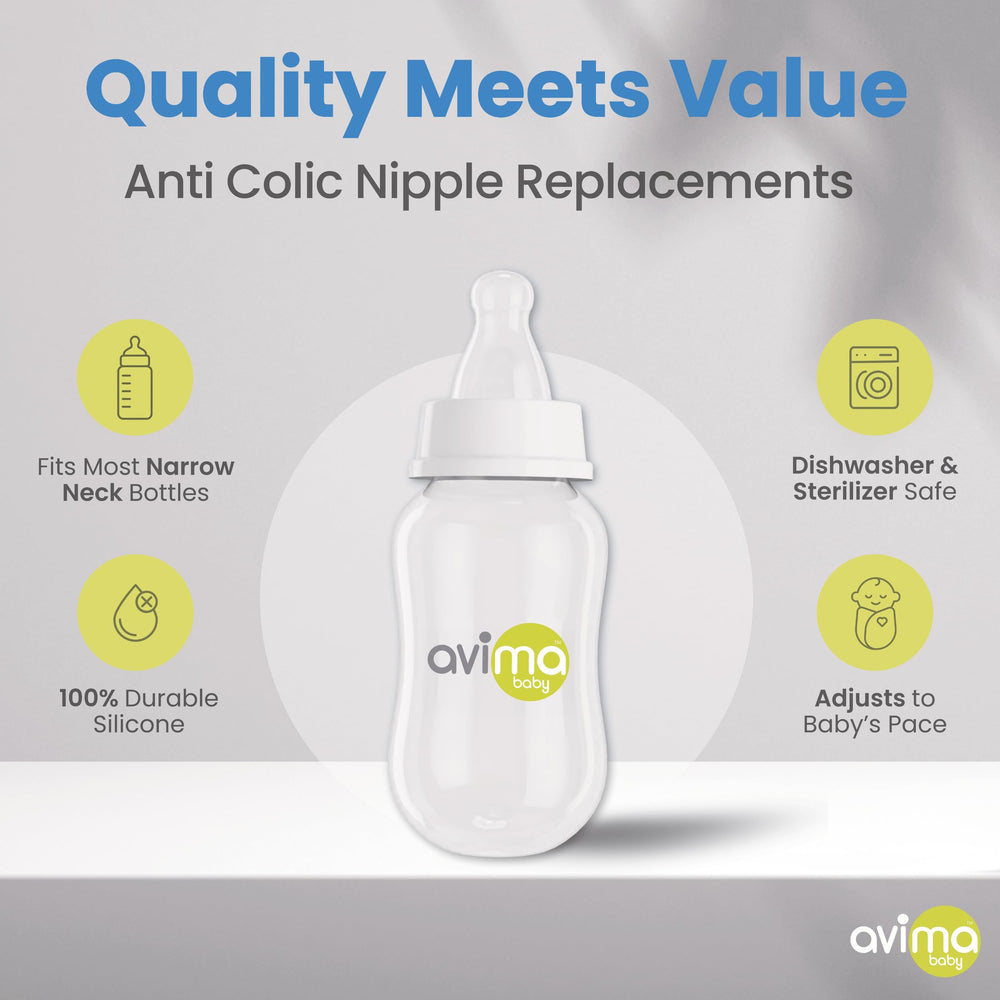 Avima dishwasher-safe nipples for quick cleanup.