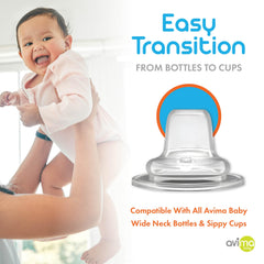 Avima replacement sippy cup spout product shot highlights easy replacement and clean design.