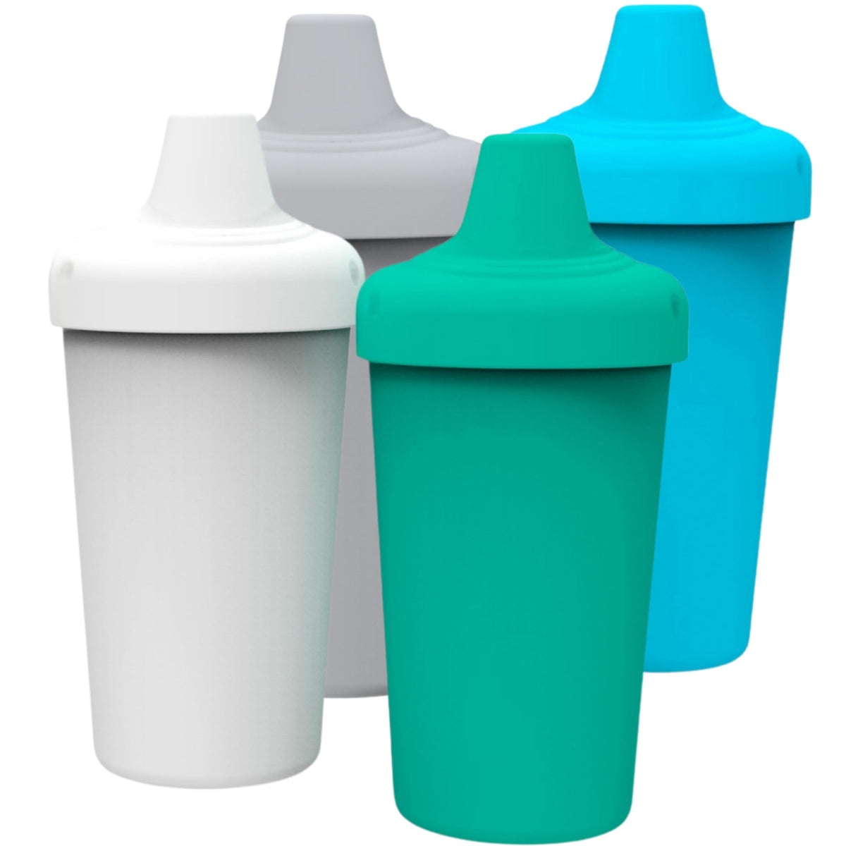 Avima spill-proof sippy cup with a closed spout in blue-green offering mess-free drinking.