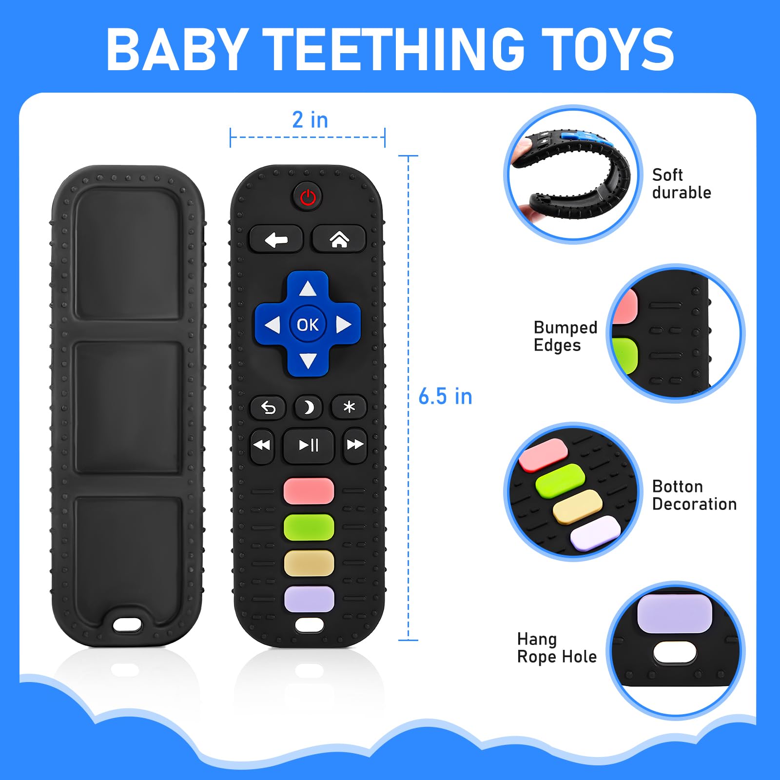 Avkast baby holding the teether demonstrates scale and usability