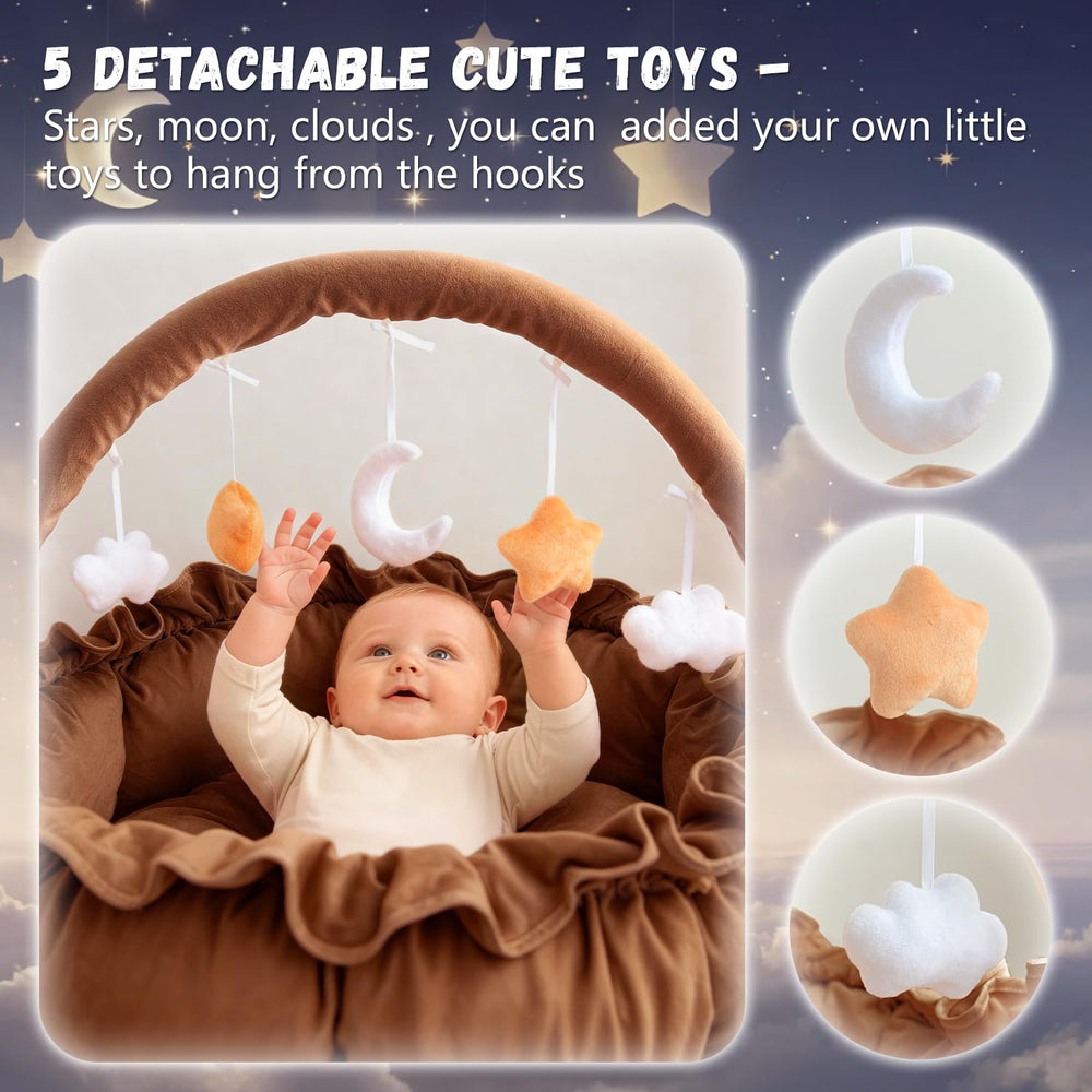 Avrsol 3-in-1 Baby Play Gym removable toys swap easily.