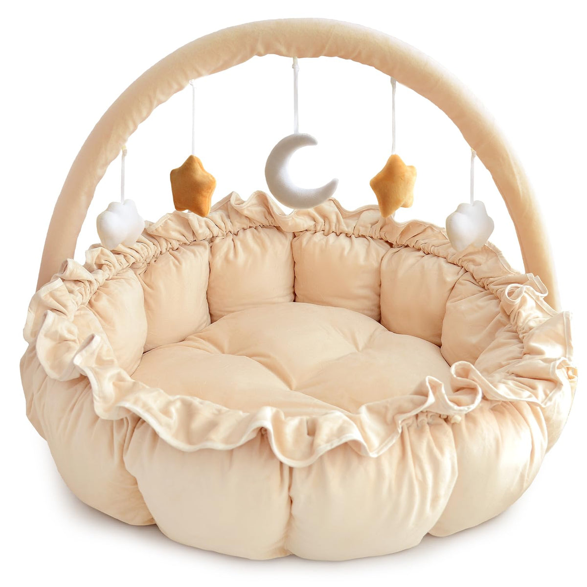 Avrsol Baby Play Gym front view beige promotes safe, engaging newborn play