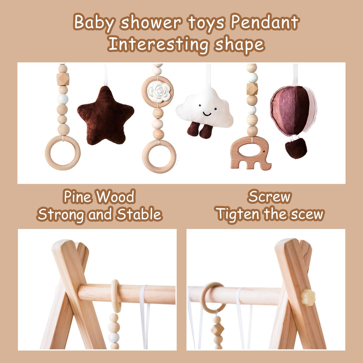 Avrsol wooden toys invite reach-and-grab play to boost early motor skills.