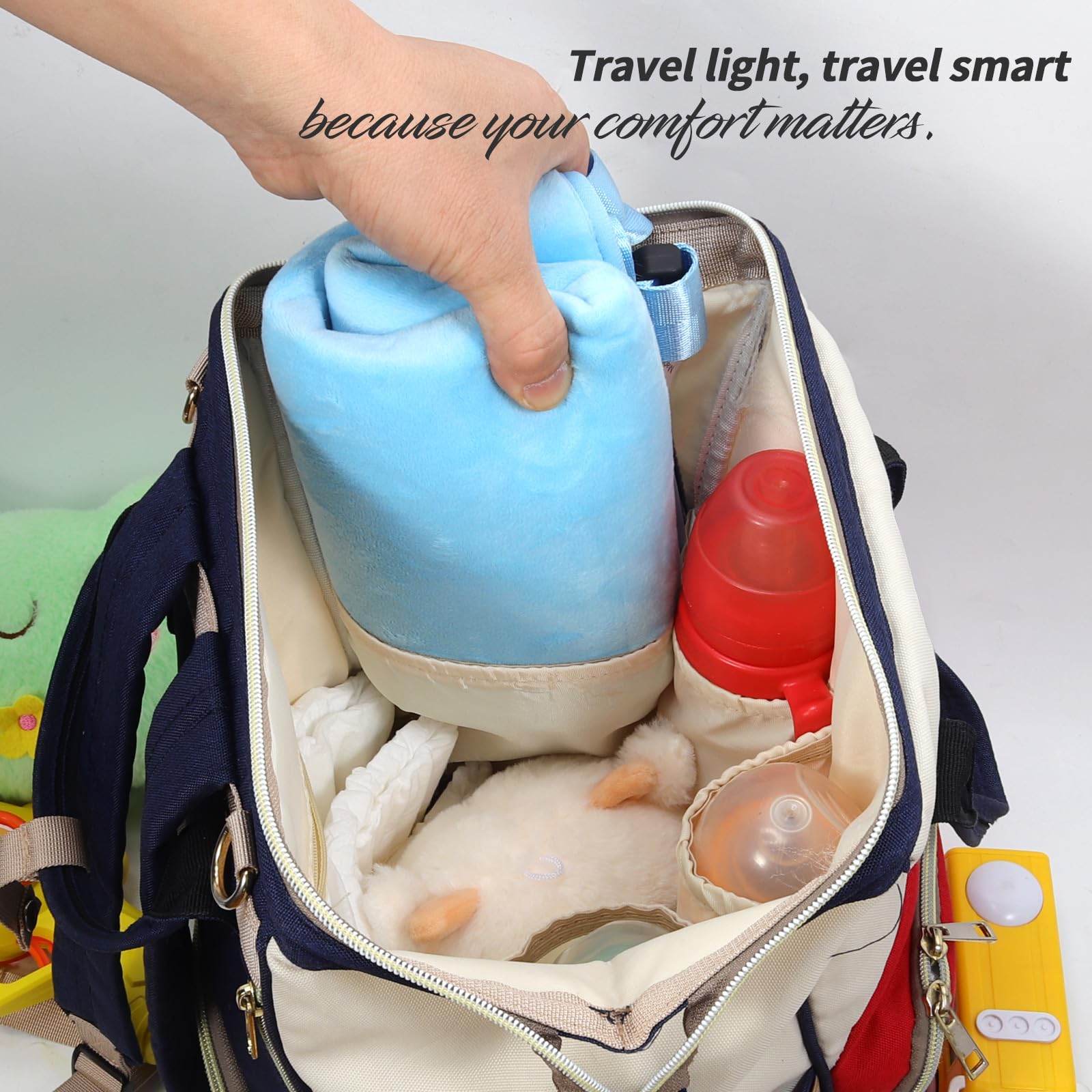 AWAHITAWA Toddler Airplane Bed carrying bag emphasizes portable travel essential