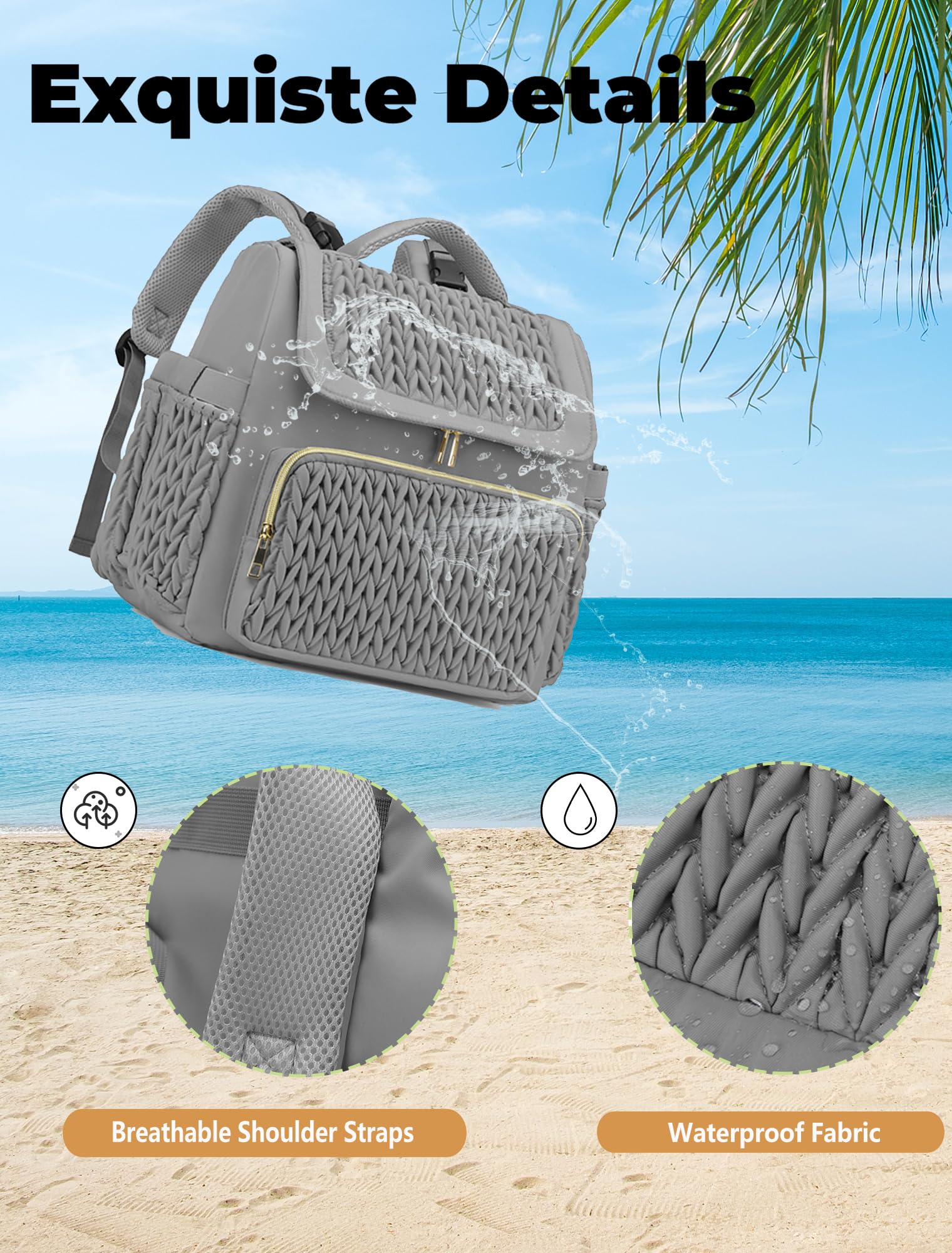 Awanhe diaper bag anti-theft pocket secures valuables during travel.