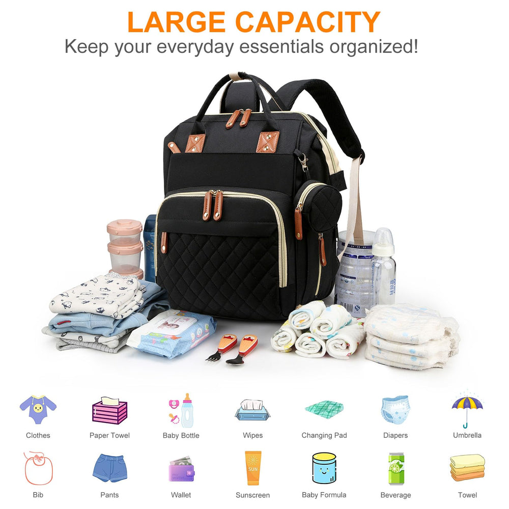 Awanhe diaper bag backpack shows 19 pockets for organized diapers, bottles, and essentials