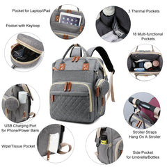 Awanhe diaper bag stroller-attachment supports hands-free mobility and easy transport.