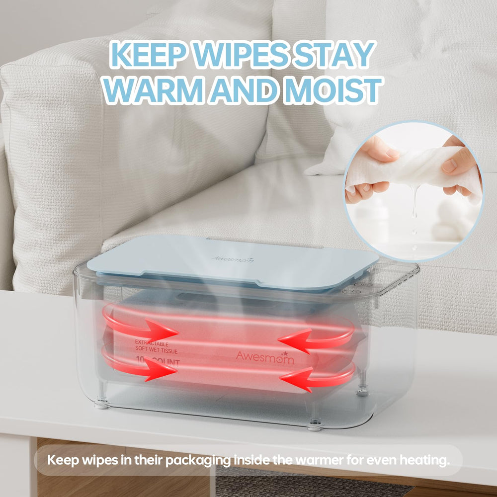 Awesmom wipe warmer blue ideal for baby and adult hygiene routines