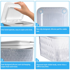 AWGOU wipes dispenser with dust-proof lid keeps wipes clean and accessible.