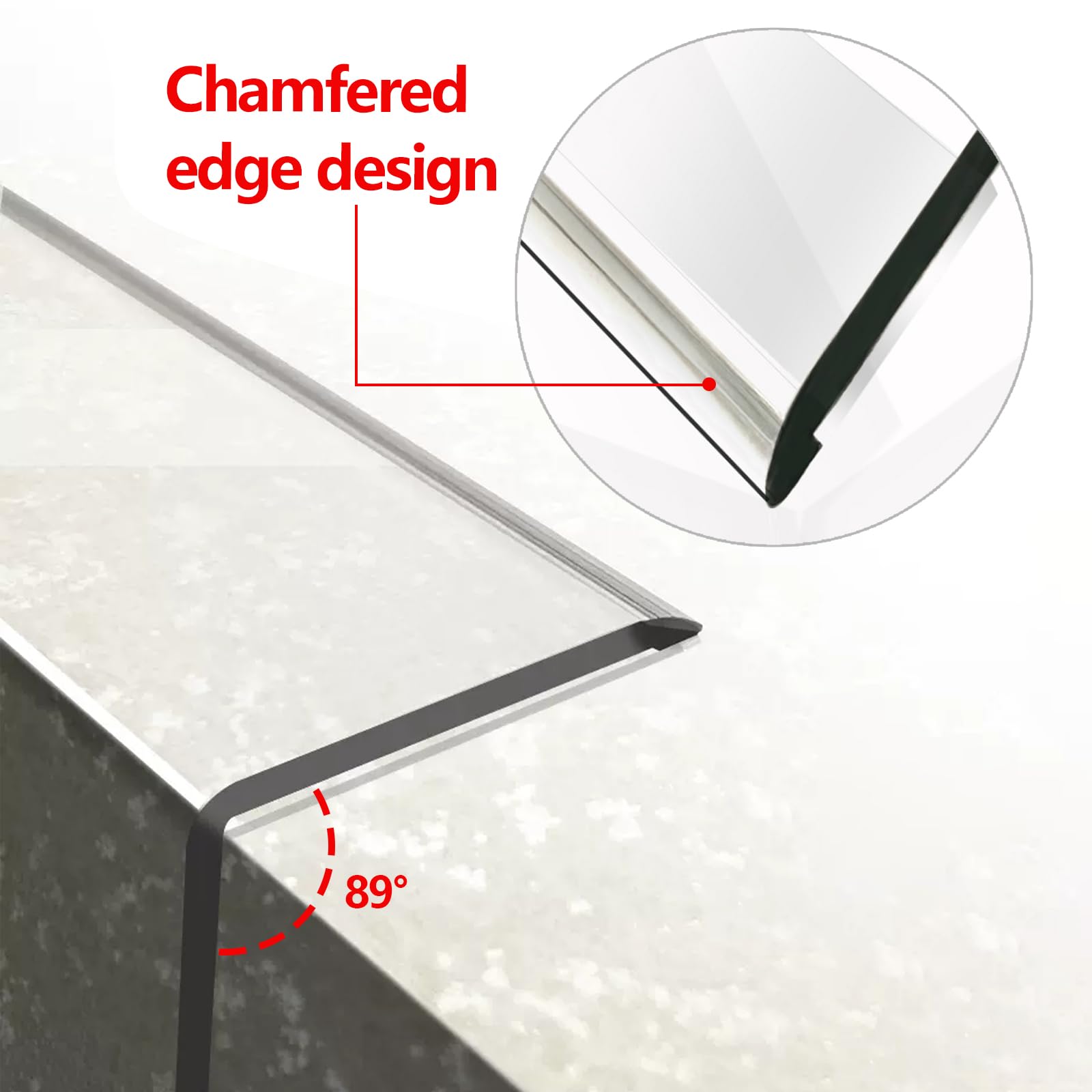 Awvob clear corner guard mounted on cabinet edge provides seamless, invisible edge protection for furniture.
