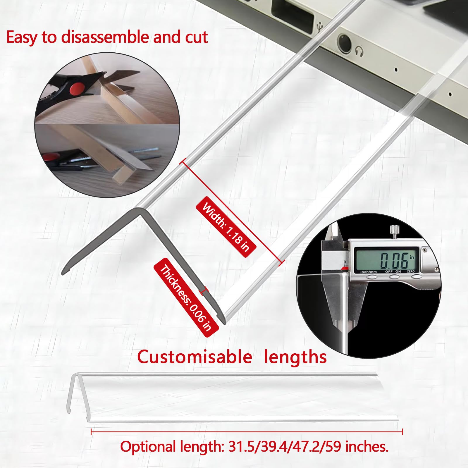 Awvob edge guard on tile walls shows versatile use across wood and glass surfaces.