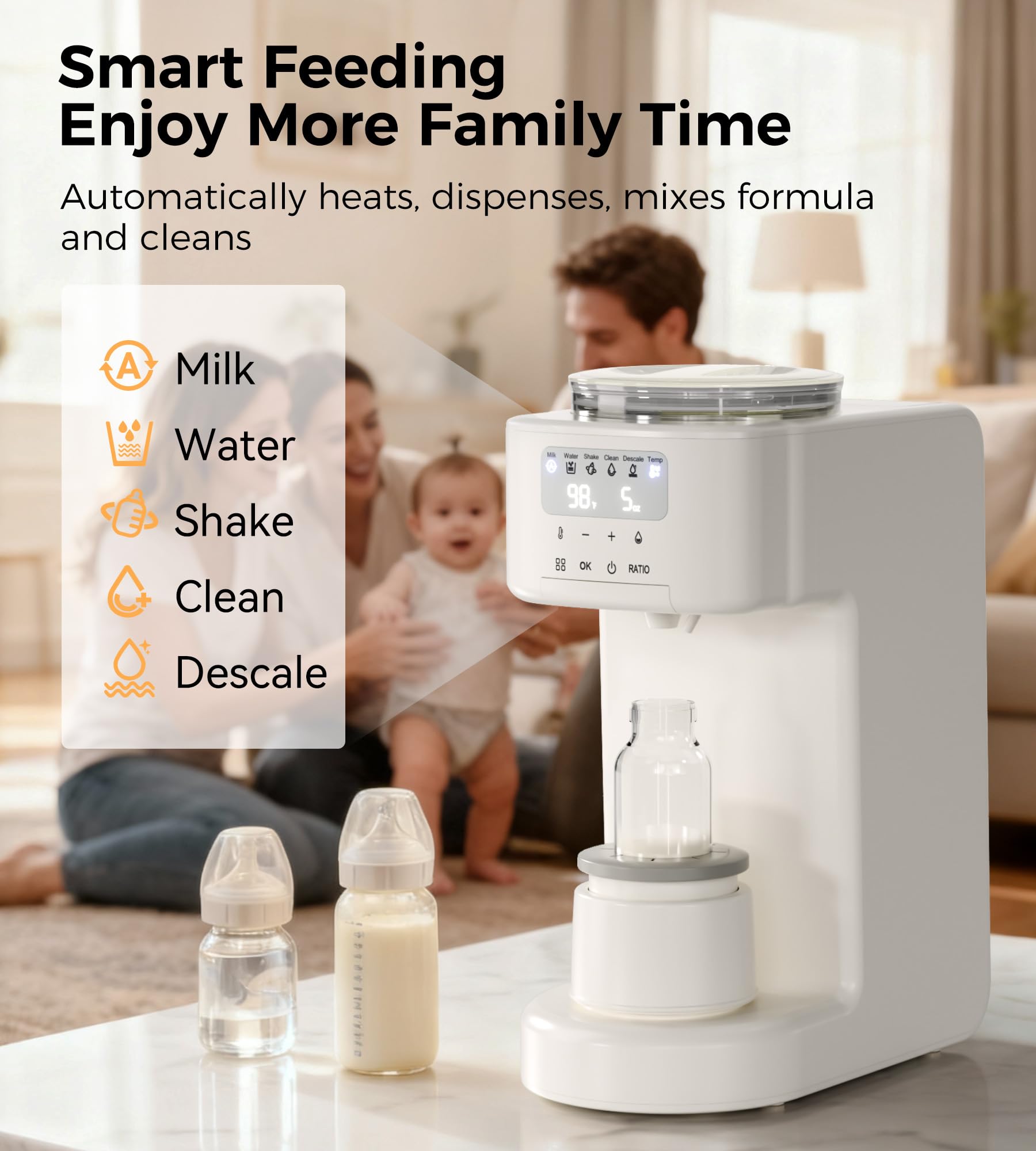 Axababy automatic mix system closeup highlights precise powder blending and reduced air bubbles