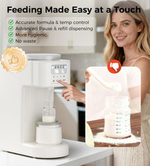 Axababy instant warm water feature demonstrated with user interface for ready-to-feed bottles