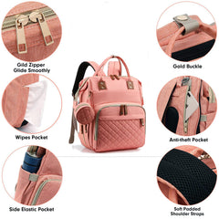 Axone diaper bag backpack insulated bottle pocket for on-the-go feeding