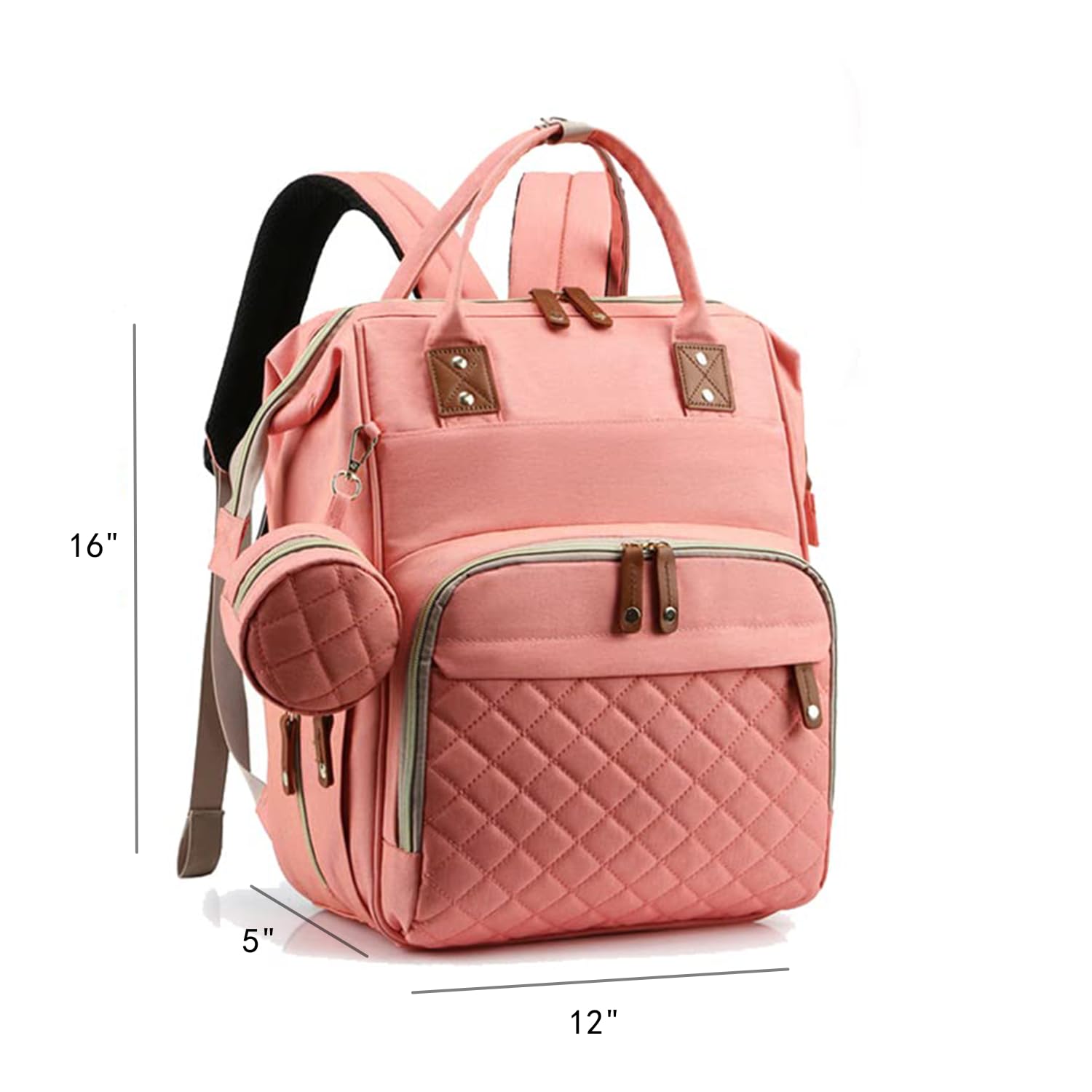 Axone diaper bag backpack stroller straps for hands-free strolling