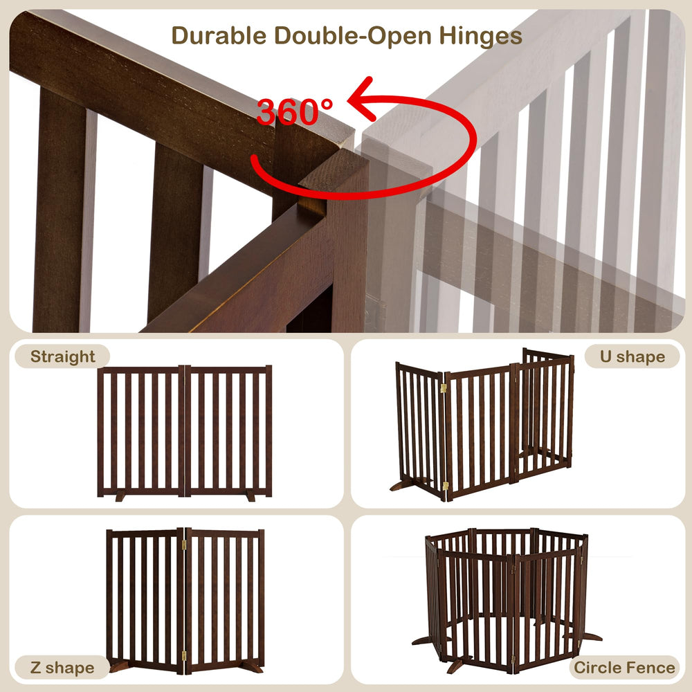 Axeman pet gate folded for space-saving storage after use.