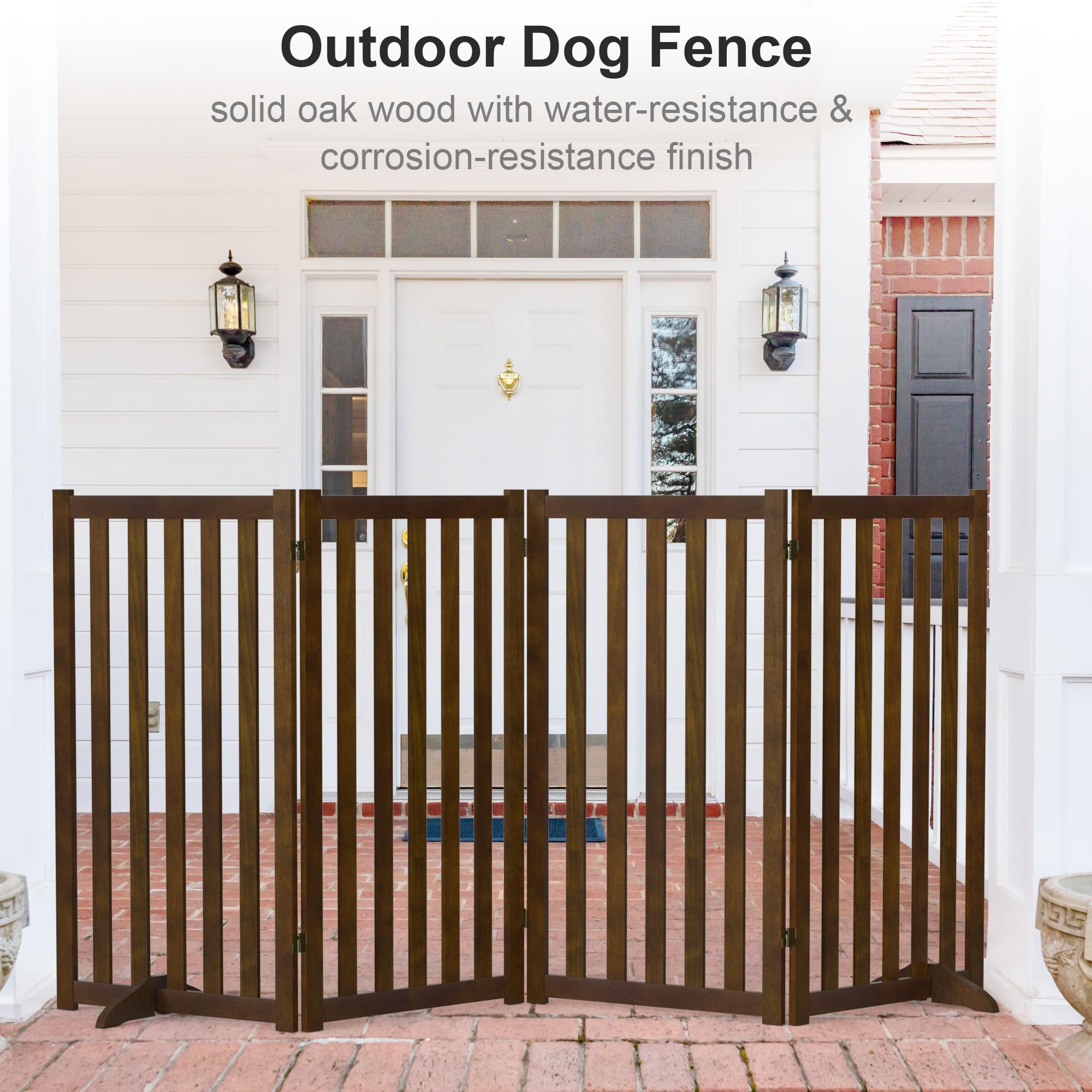 Axeman gate with rubber pads protects floors while guiding pets