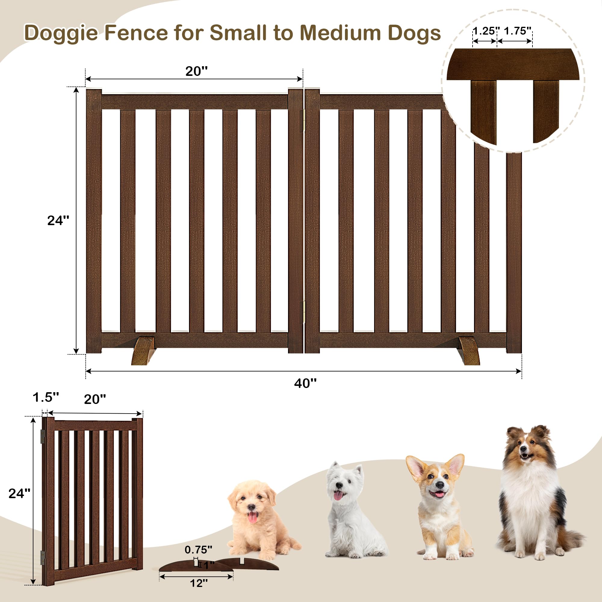 Axeman wood freestanding gate with 2 support feet protects walls.