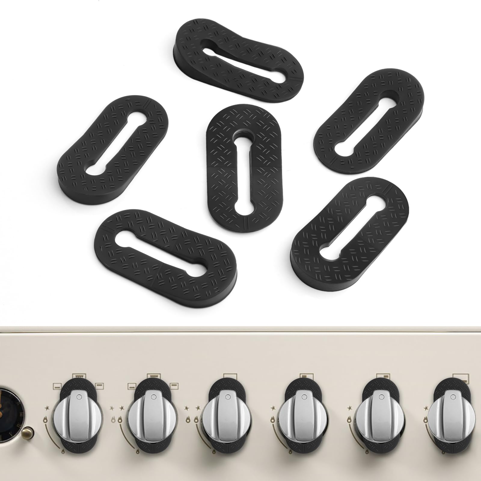 Axfvd silicone stove knob locks pack secures gas stoves against curious hands.