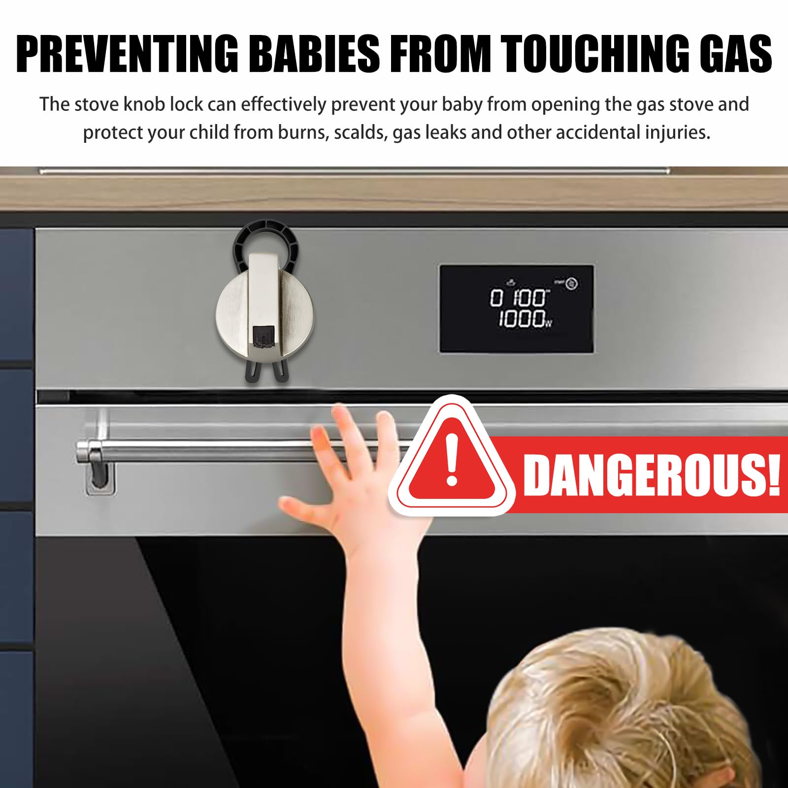 Axfvd stove knob covers with clear design protect kids while preserving kitchen aesthetics