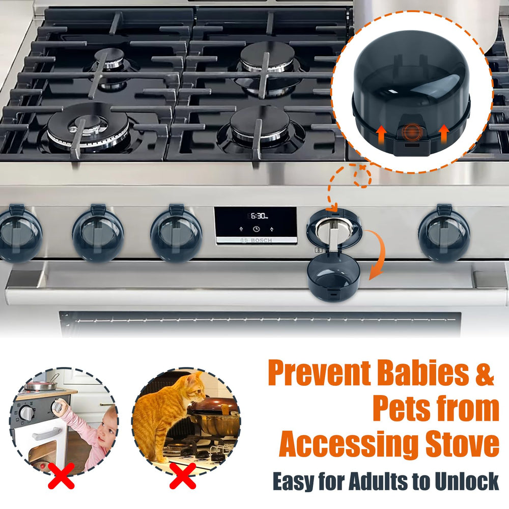 Axfvd stove knob covers mounted on a knob with clear fit guidance