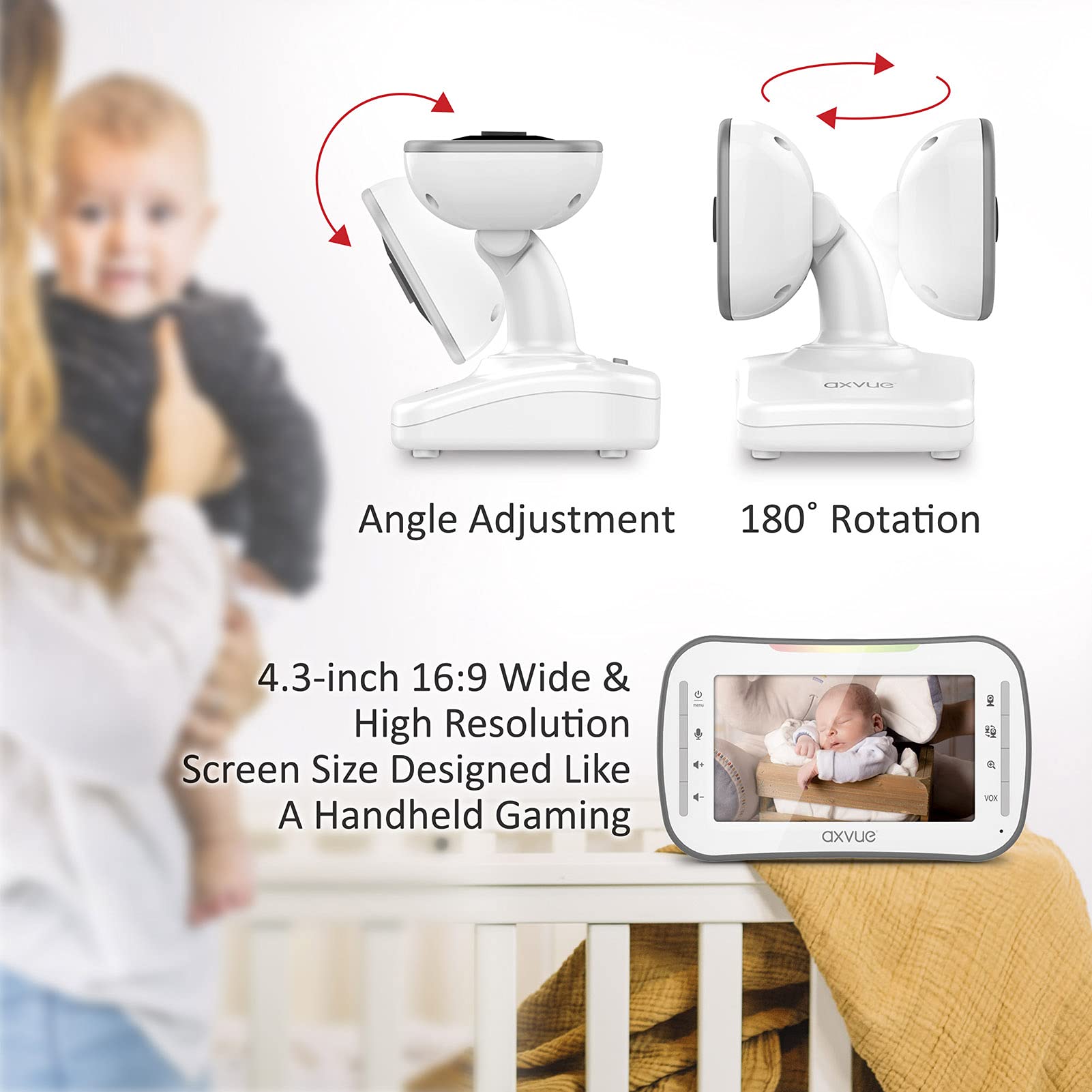 Axvue wireless range up to 1000 ft for reliable coverage throughout the home.