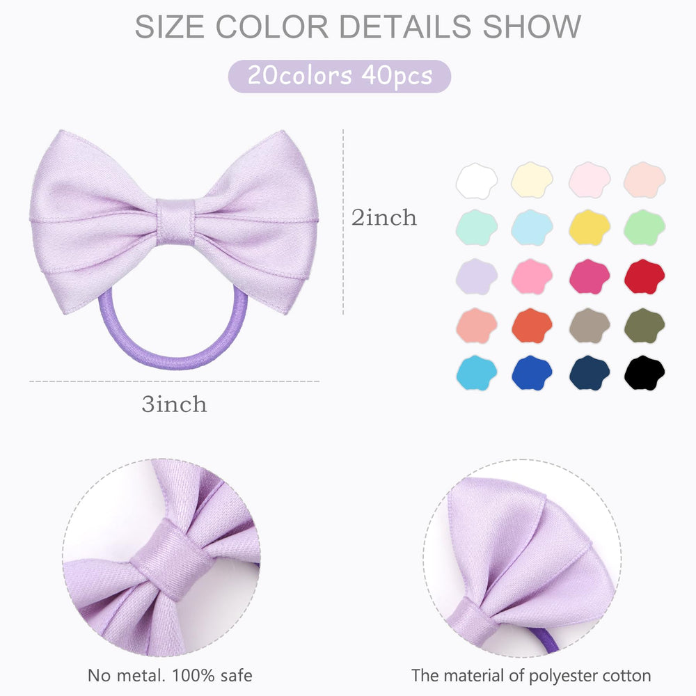 Ayesha 3-inch bows closeup showing vivid colors and elastic detail for secure styling.